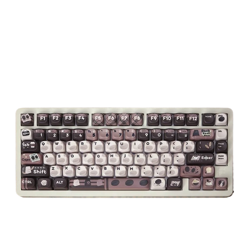 Coffee Bean Keycap Set – Custom Cute Round Ball Caps for 75/87/108 Keyboards