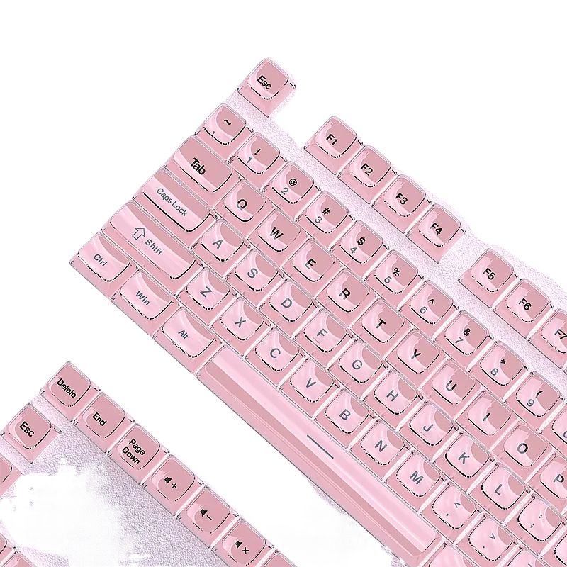 Jelly Powder Keycaps, MDA Profile, 130 Keys, PC Transparent Magnetic Axis