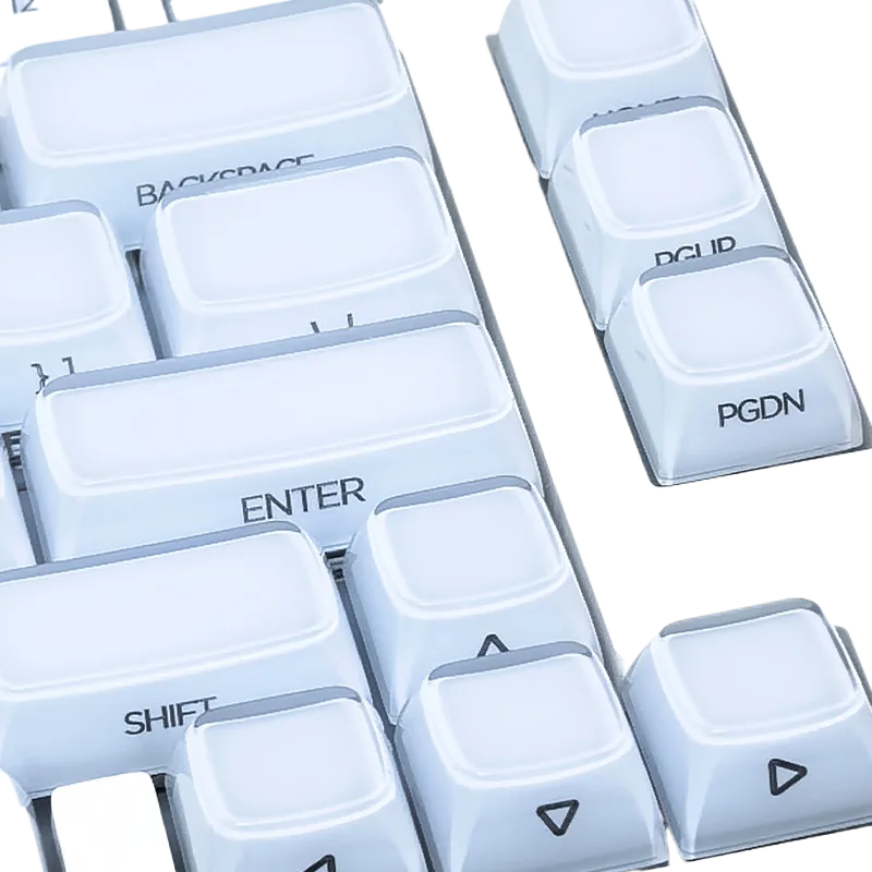 Jelly White MDA Profile Keycap Set – 130 Keys PC Transparent Magnetic Switch Keyboard