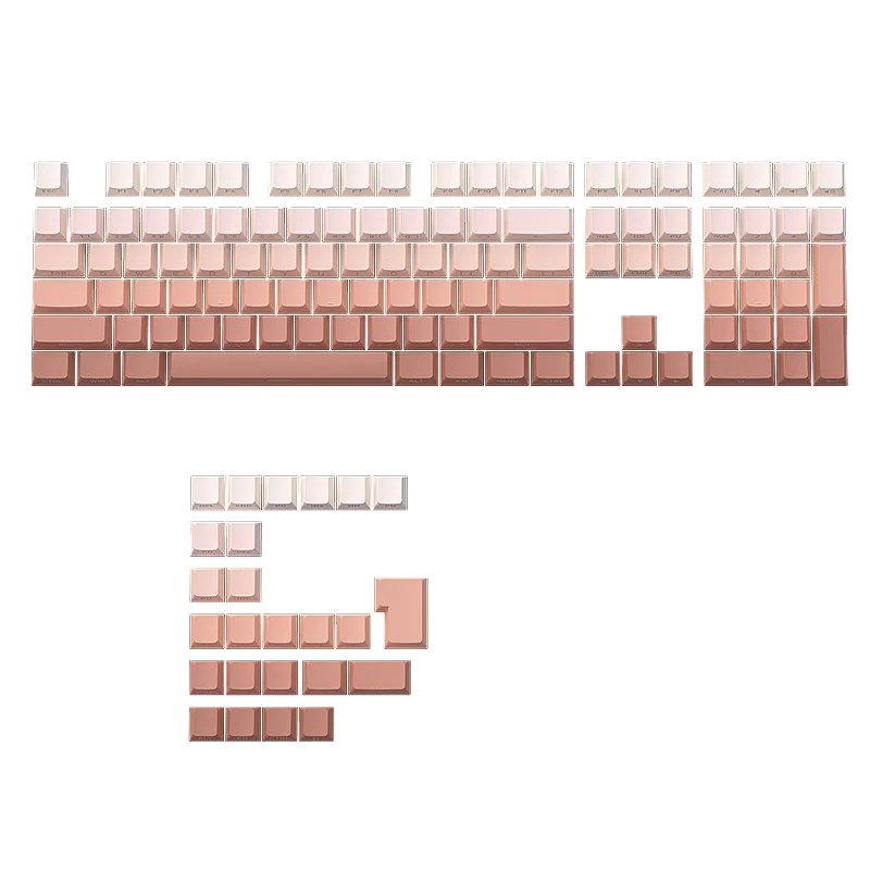 Rouge Gradient Side-Engraved Luminous 133 Key Mechanical Keyboard PBT Doubleshot Keycap