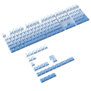 Sky Blue Gradient Side-Engraved Light Transmitting 134 Key PBT Doubleshot Keycap Set, OEM Profile