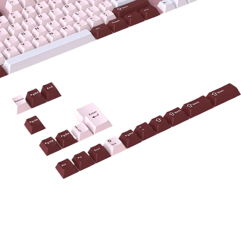 Darling Pink Mechanical Keyboard Keycaps, PBT, 126 Keys, OEM Profile