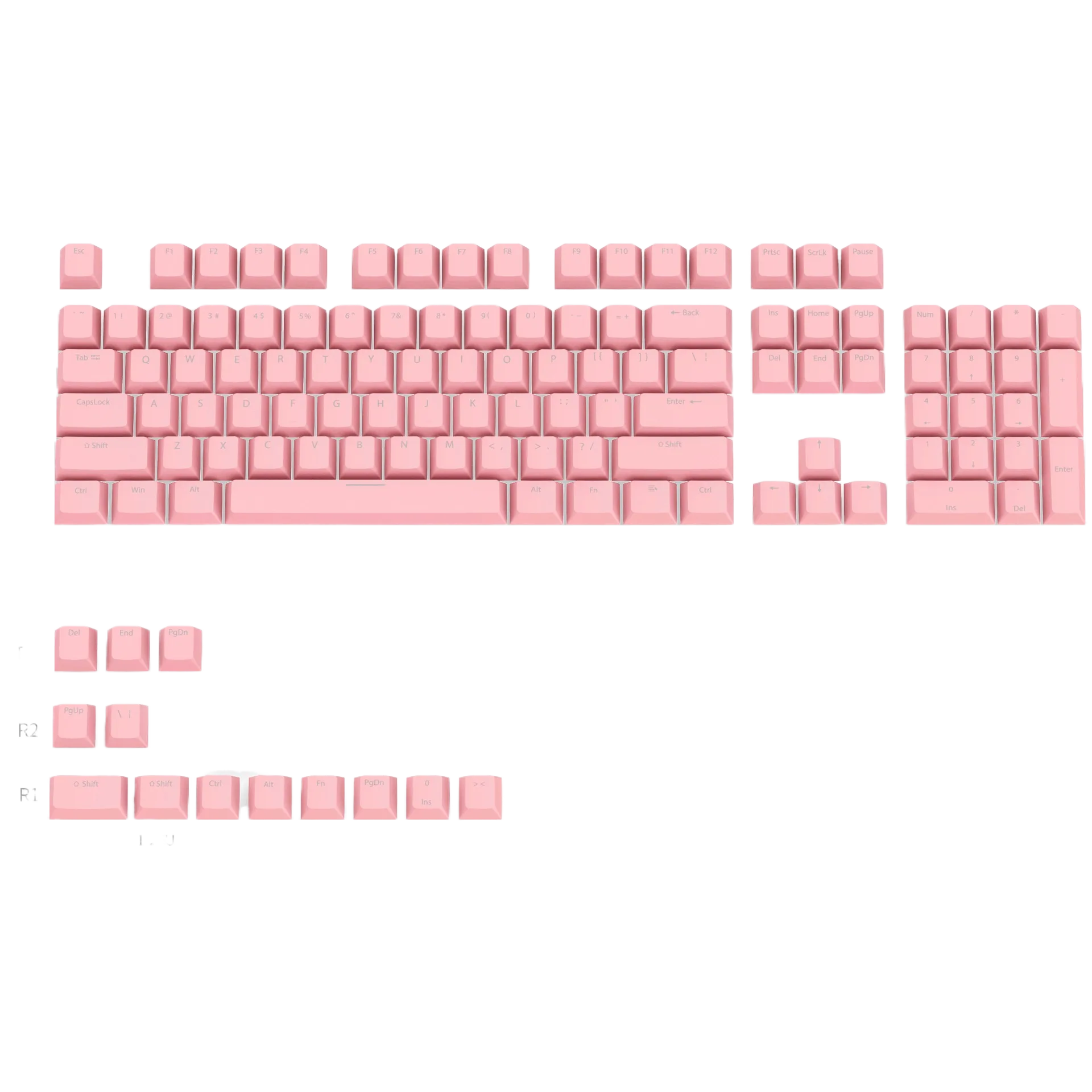 ABS Keycaps, Doubleshot Backlit, Cherry MX, 75/98/104 Layout – Pink & Blue