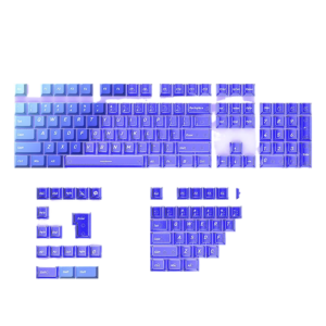 Ice Blue Keycaps, 153 Keys PBT Dye-Sub, Dual-Color OEM Profile