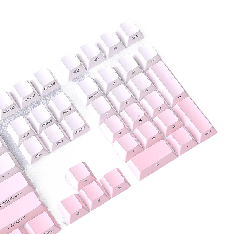 Pink Gradient Keycaps OEM Profile 140 Keys Side Printed PBT Doubleshot