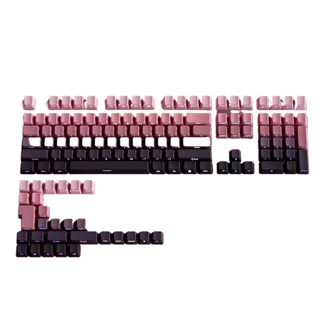 Pudding Gradient Side-Engraved Backlit 136 Keycap Set, PBT Doubleshot, OEM Profile