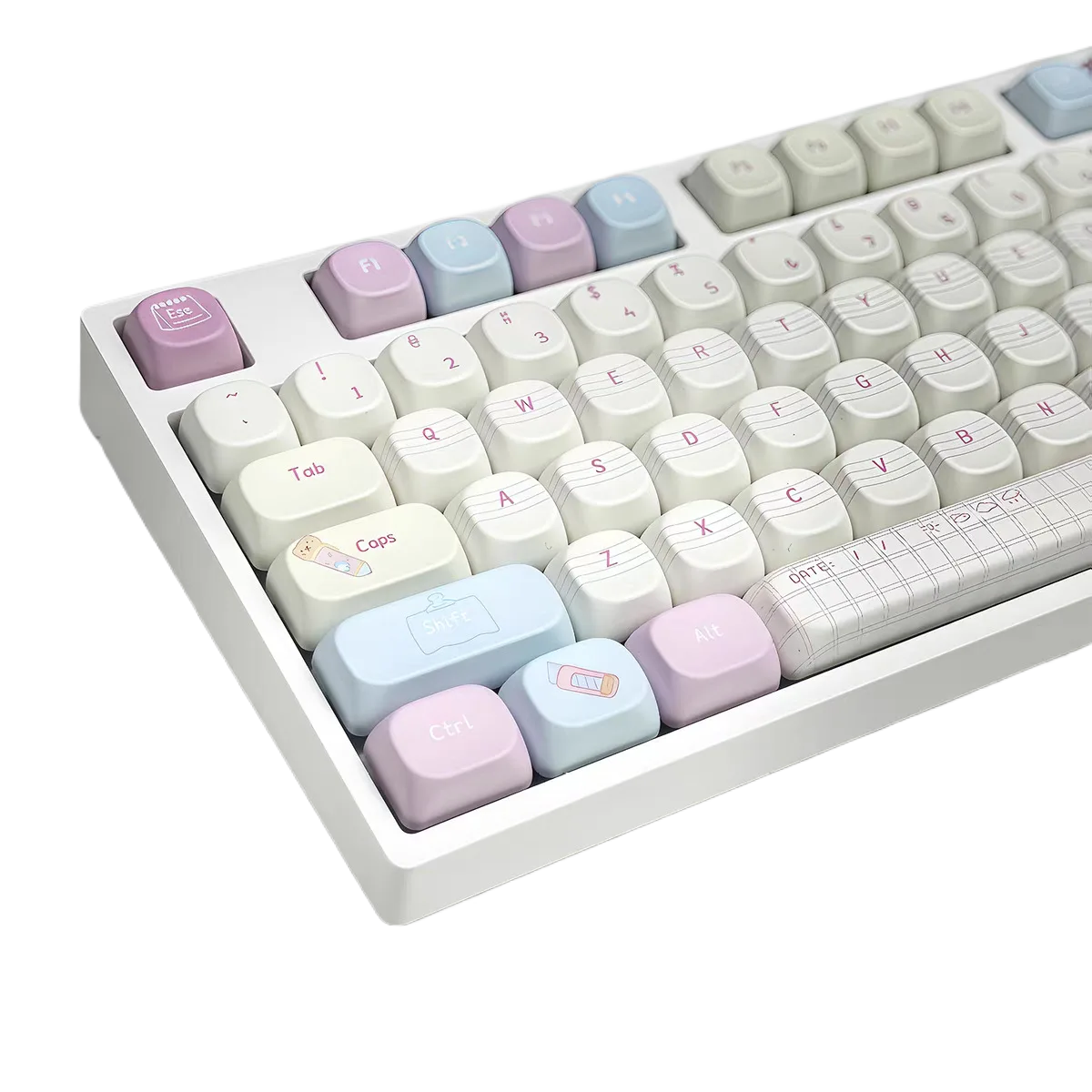 Pink Blue Stationery MOA Dye-Sub 131 Keys Keycap Set