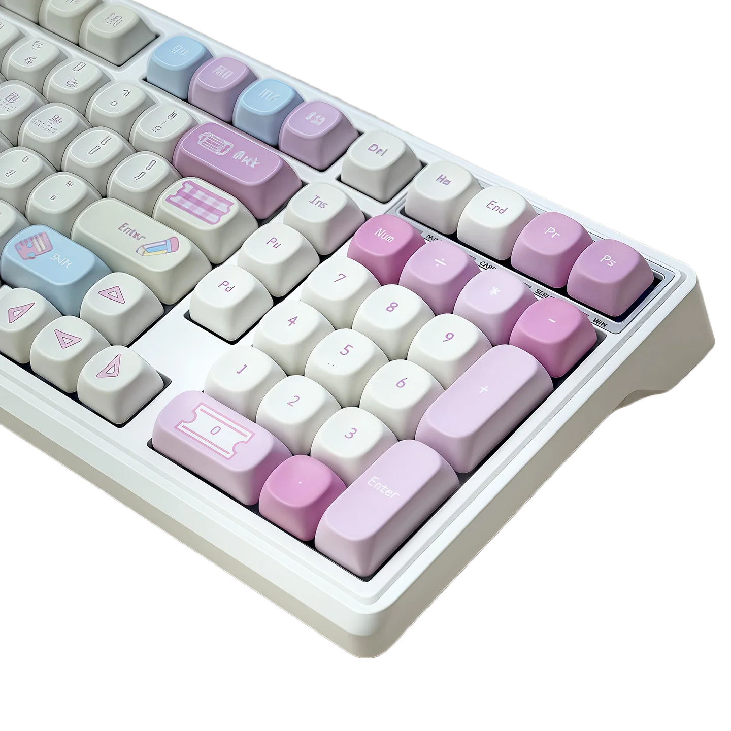 Pink Blue Stationery MOA Dye-Sub 131 Keys Keycap Set