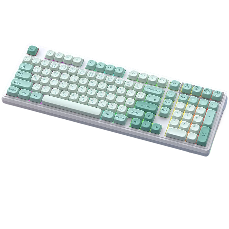 Mint Soda PBT Keycaps, Dye-Sub MOA Profile, 125 Keys