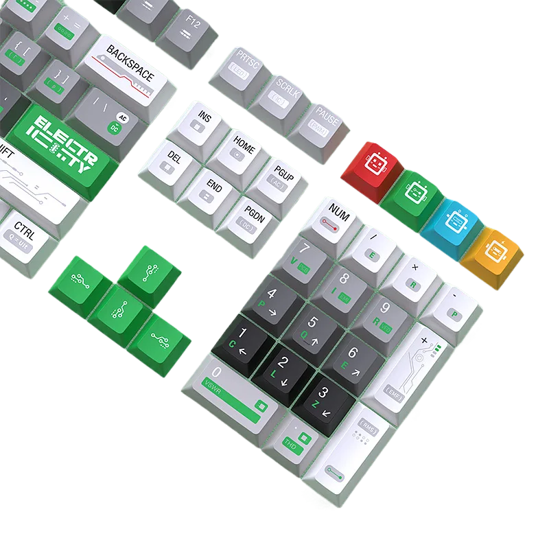 Electronic Circuit Keycap Set – 128 Keys PBT Dye-Sub OEM Profile