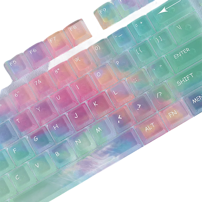 Translucent Gradient Mist Keycaps – Spring Cherry Blossom 119 Keys