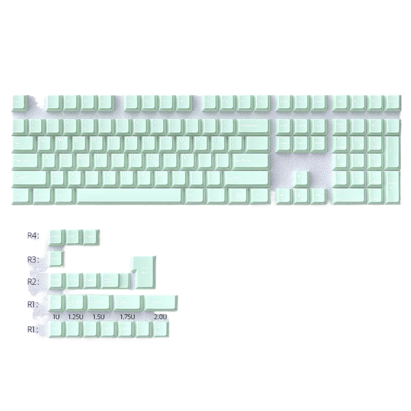 Han Dynasty White Jade Green 128-Key Doubleshot ABS Keycap Set