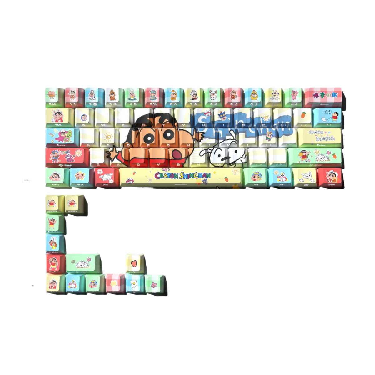 image-105-1.webp Crayon Shin-chan Keycaps - 74 Keys, OEM Profile, Side-Printed, PBT, Sublimation for custom mechanical keyboard keycap sourcing product gallery image 3