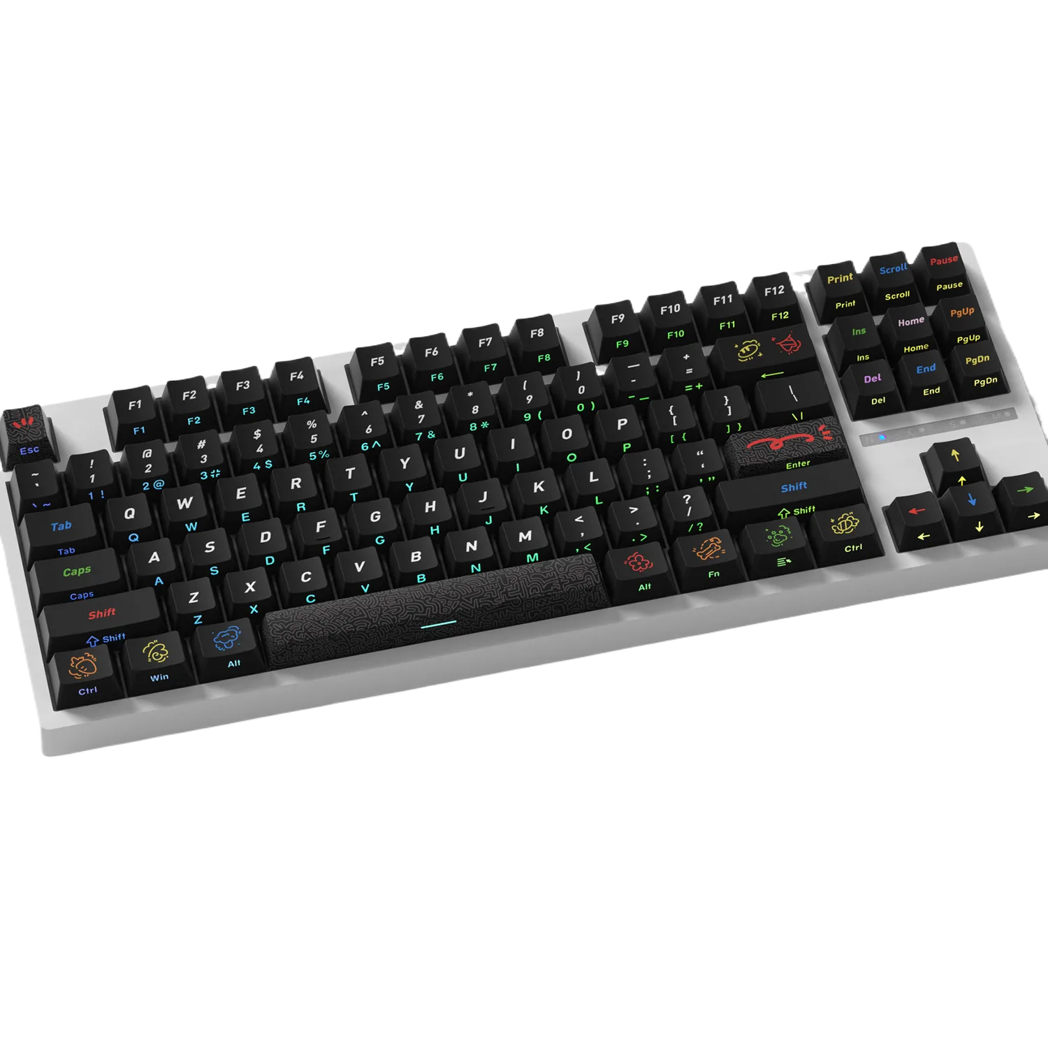 128 Keys Side Print Graffiti PBT Keycaps Set for custom mechanical keyboard keycap sourcing product gallery image 3