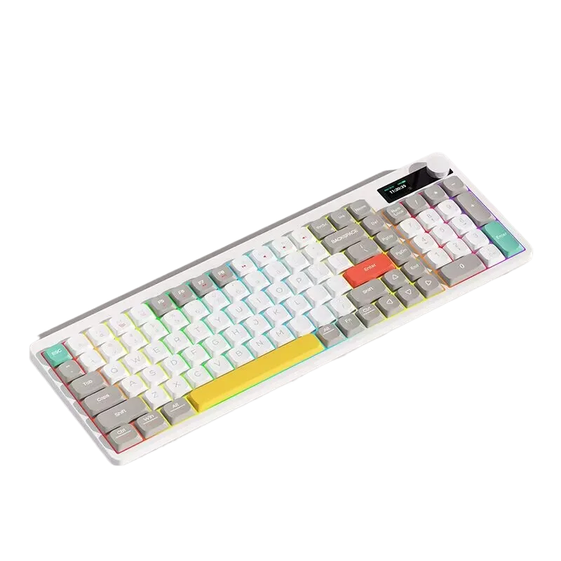 YK100 Low-Profile Mechanical Keyboard, Screen, Wireless/Wired, Dye-Sub PBT Keycaps for custom mechanical keyboard keycap sourcing main product image