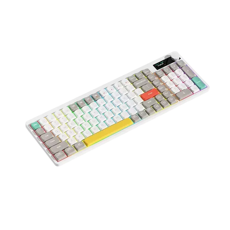 YK100 Low-Profile Mechanical Keyboard, Screen, Wireless/Wired, Dye-Sub PBT Keycaps for custom mechanical keyboard keycap sourcing product gallery image 2