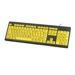 Wired Keyboard with Large Print Yellow Keys for Seniors for custom mechanical keyboard keycap sourcing main product image