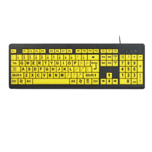 Wired Keyboard with Large Print Yellow Keys for Seniors for custom mechanical keyboard keycap sourcing product gallery image 3