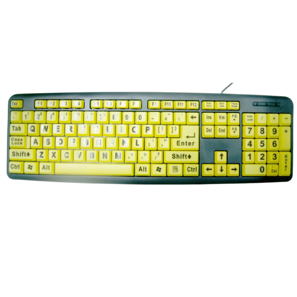 Large Print Keyboard - High Visibility Yellow Keyboard for OEM ODM keyboard wholesale supply product gallery image 2