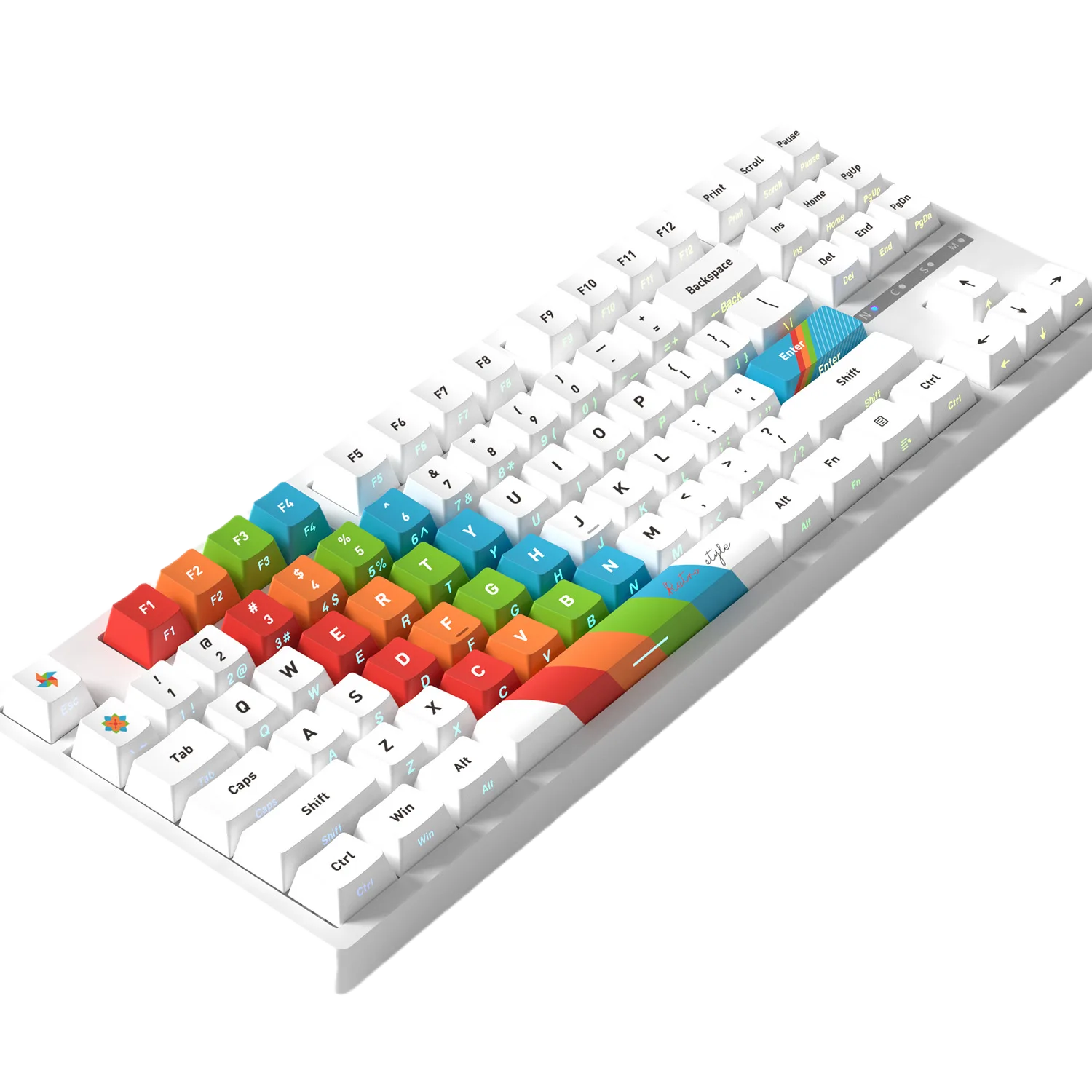 128-Key Side-Engraved Backlit PBT Keycaps - Retro Theme for custom mechanical keyboard keycap sourcing main product image