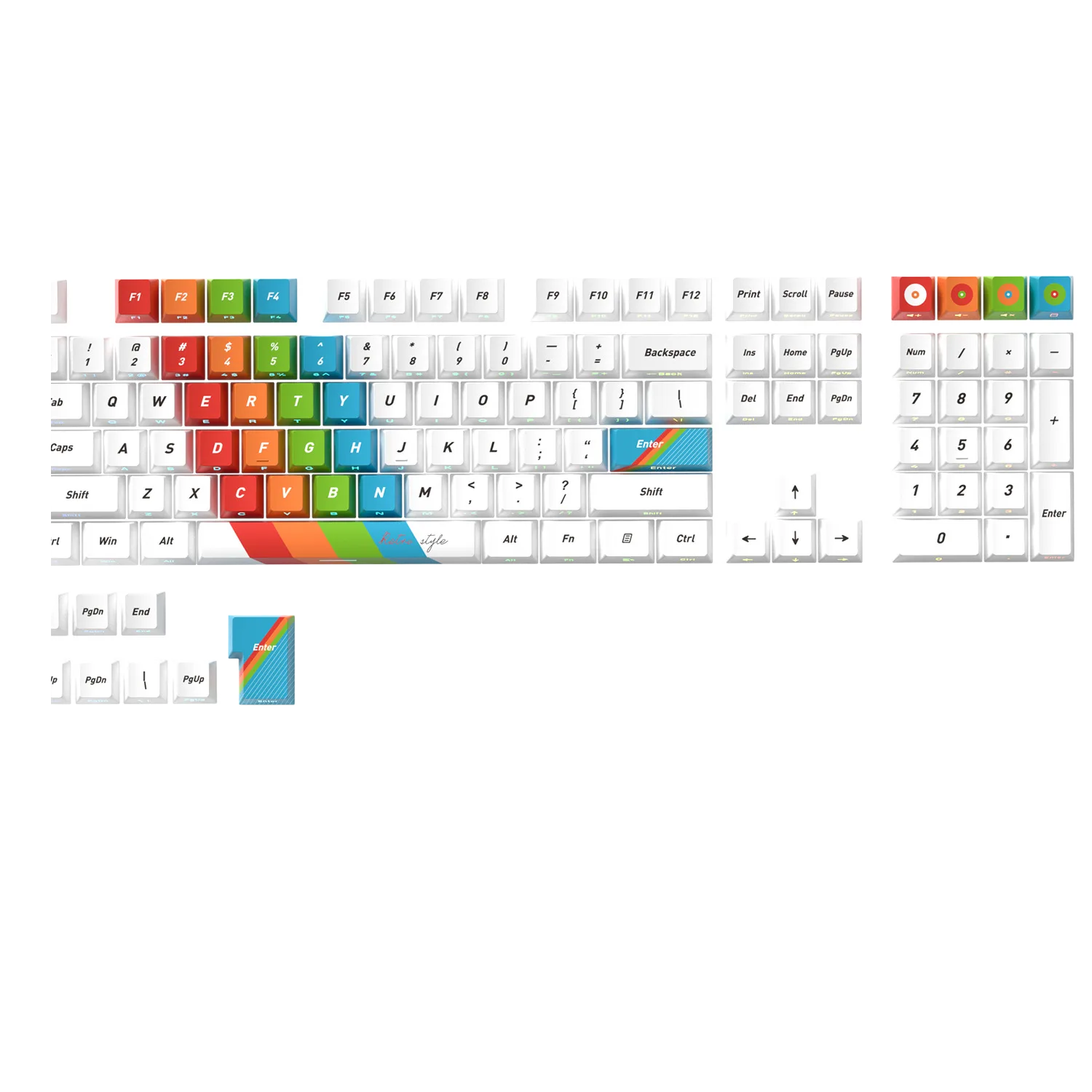 128-Key Side-Engraved Backlit PBT Keycaps - Retro Theme for custom mechanical keyboard keycap sourcing product gallery image 2