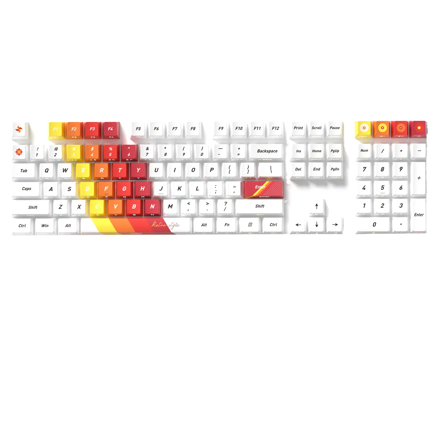 128-Key Side-Engraved Backlit PBT Keycaps - Retro Theme for custom mechanical keyboard keycap sourcing product gallery image 3