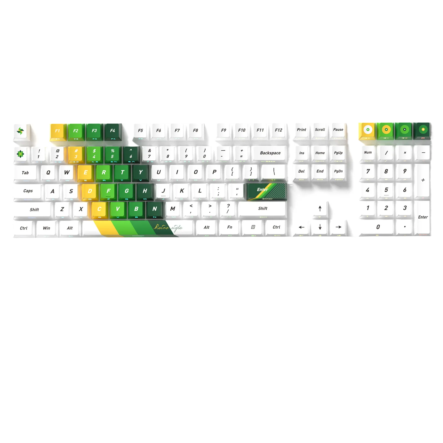 128-Key Side-Engraved Backlit PBT Keycaps - Retro Theme for custom mechanical keyboard keycap sourcing product gallery image 4