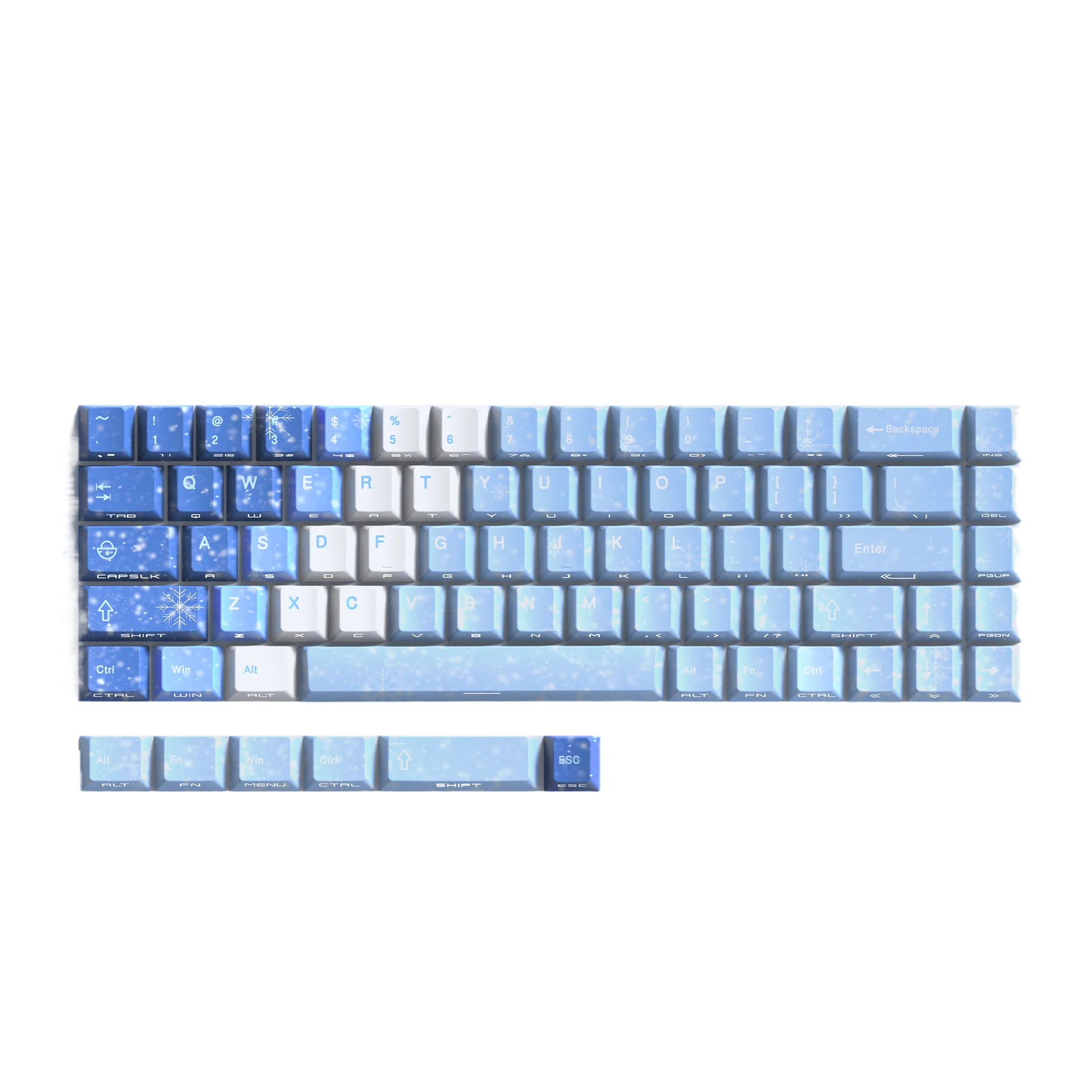 XUE New Snow Girl Side-Engraved Translucent Keycaps Multi-Language for custom mechanical keyboard keycap sourcing product gallery image 2