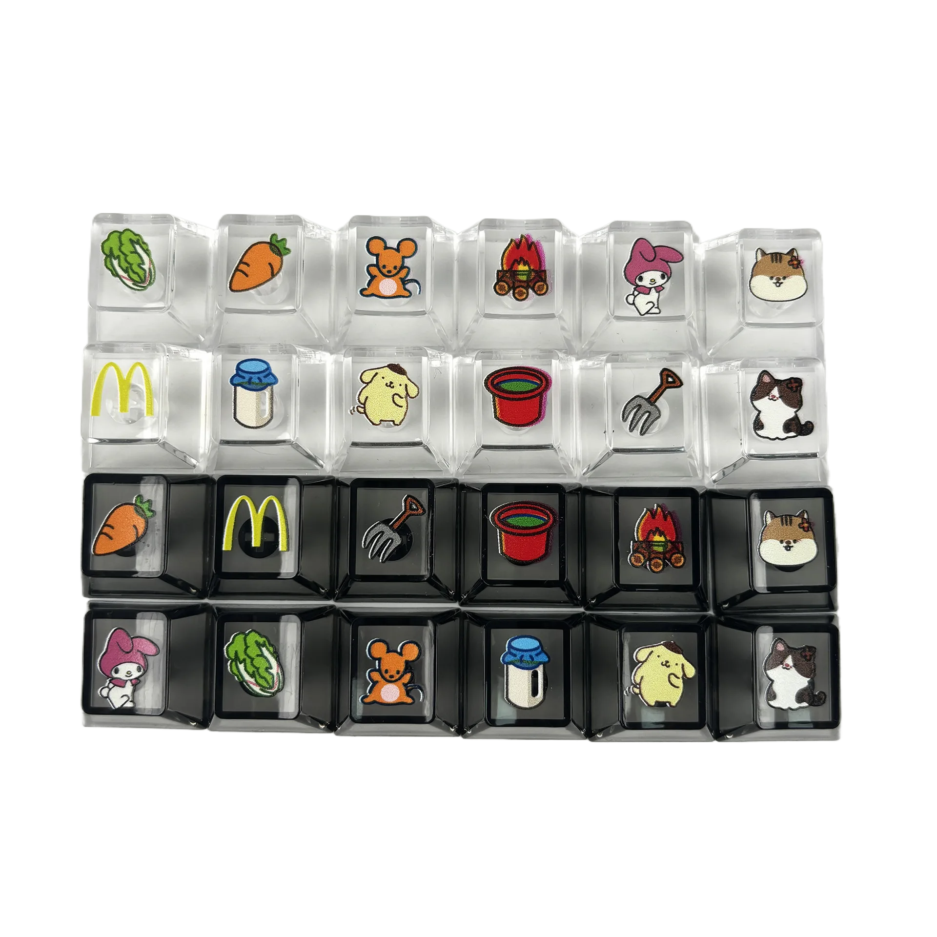 Transparent Color Keycaps Backlit PC Keycap Custom Pattern for custom mechanical keyboard keycap sourcing main product image