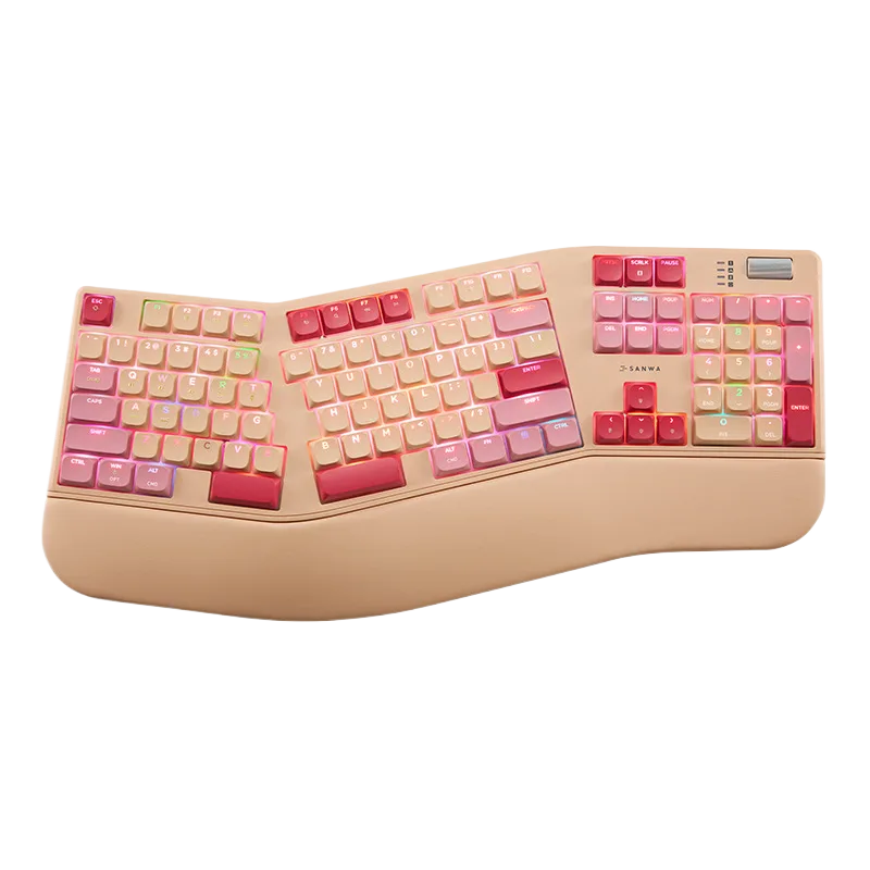 Ergonomic Split Mechanical Keyboard, Wireless Bluetooth Tri-Mode with Wrist Rest for OEM ODM keyboard wholesale supply product gallery image 4