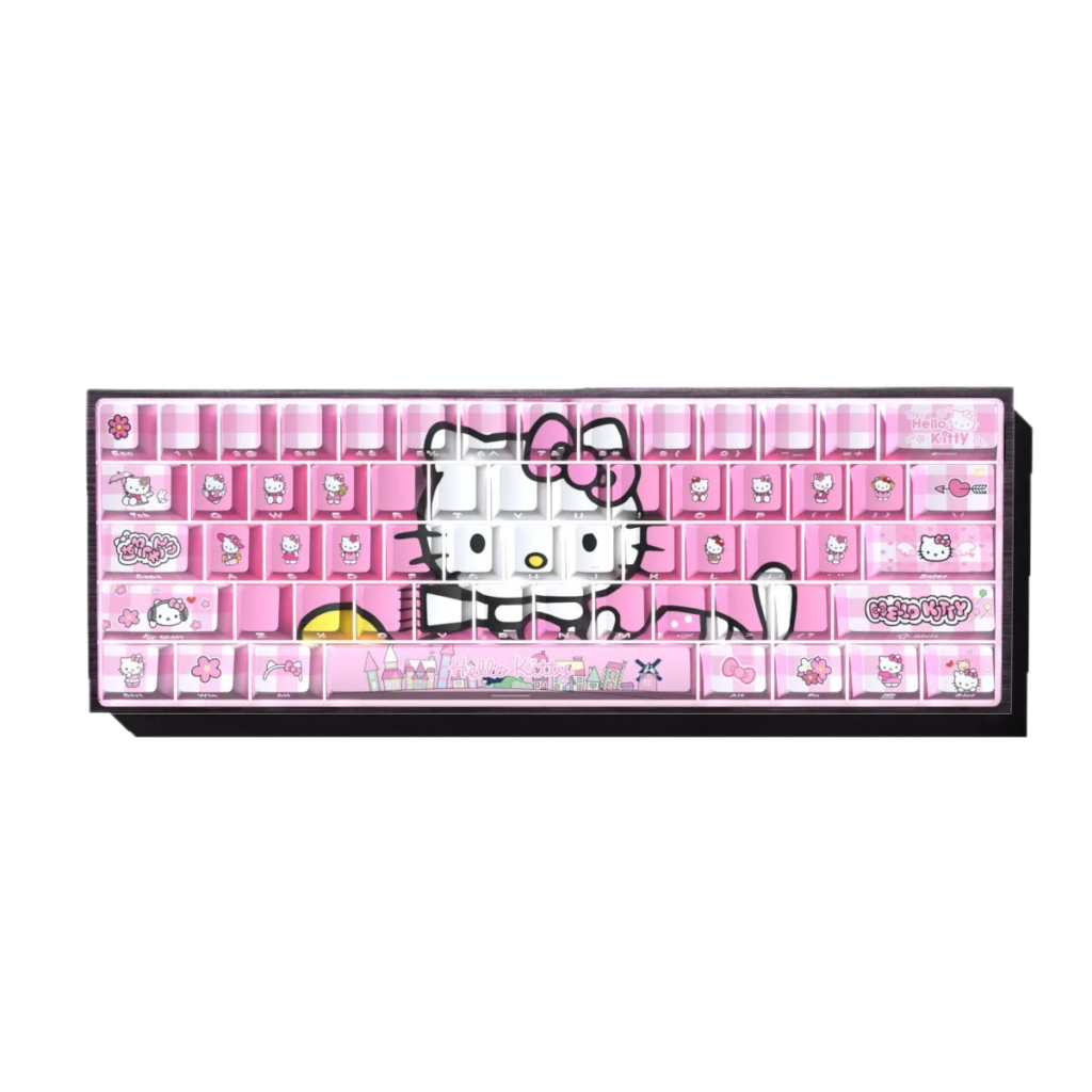 HelloKitty Pink 74-Key PBT Keycap Set, OEM Profile, Side-Printed for custom mechanical keyboard keycap sourcing main product image