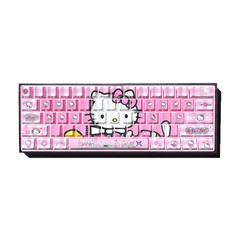 HelloKitty Pink 74-Key PBT Keycap Set, OEM Profile, Side-Printed for custom mechanical keyboard keycap sourcing main product image