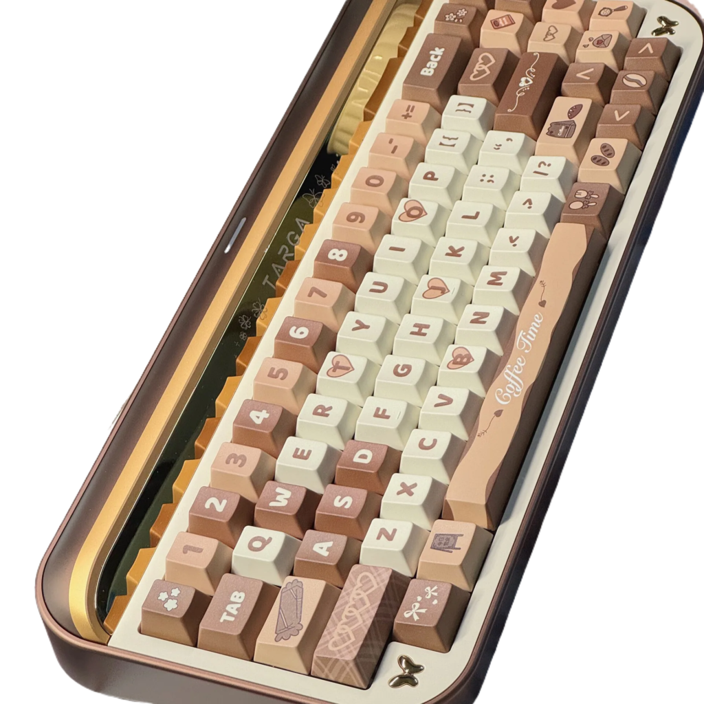 Caramel Macchiato Keycaps - OEM Profile Dye-Sub PBT Keycap Set for custom mechanical keyboard keycap sourcing main product image
