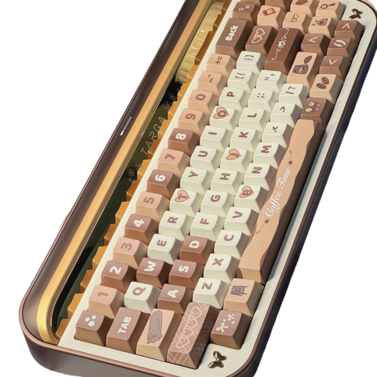 Caramel Macchiato Keycaps - OEM Profile Dye-Sub PBT Keycap Set for custom mechanical keyboard keycap sourcing main product image