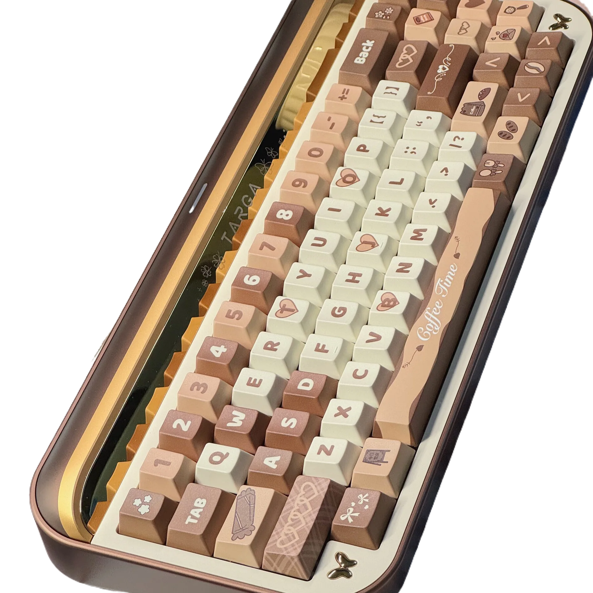 Caramel Macchiato Keycaps - OEM Profile Dye-Sub PBT Keycap Set for custom mechanical keyboard keycap sourcing main product image