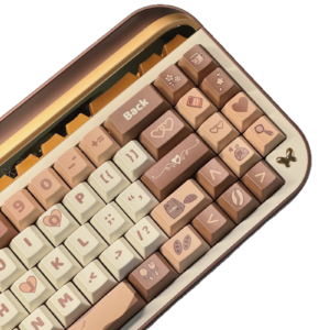 Caramel Macchiato Keycaps - OEM Profile Dye-Sub PBT Keycap Set for custom mechanical keyboard keycap sourcing product gallery image 2