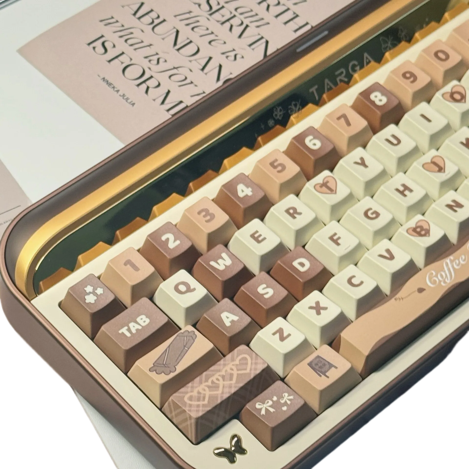 Caramel Macchiato Keycaps - OEM Profile Dye-Sub PBT Keycap Set for custom mechanical keyboard keycap sourcing product gallery image 3