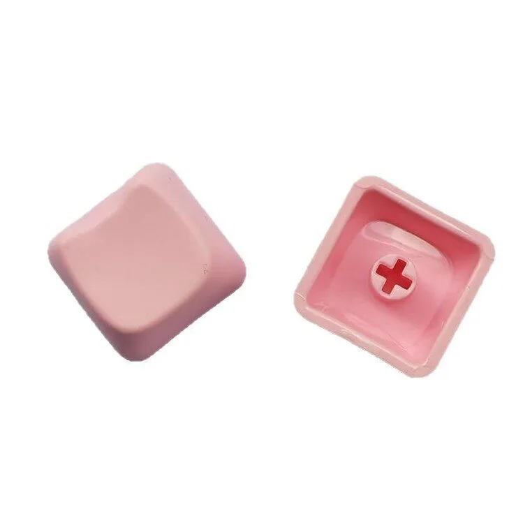 PBT Cat Macaron Multicolor MX Cross Daisy Keycaps – Matte Top, Smooth Bottom