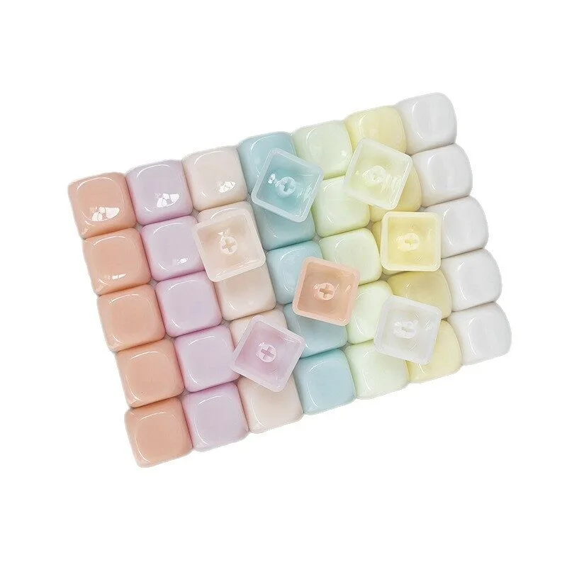 PC Resin Macaron Candy Color Mechanical Keycaps – DIY Cross Daisy Design