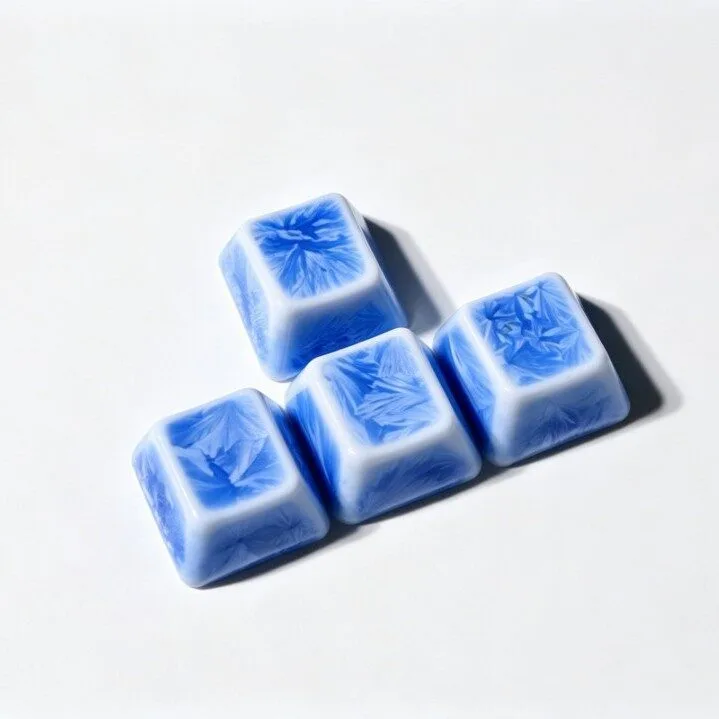 Small Batch Crystal Glaze Ceramic Keycap WASD Set
