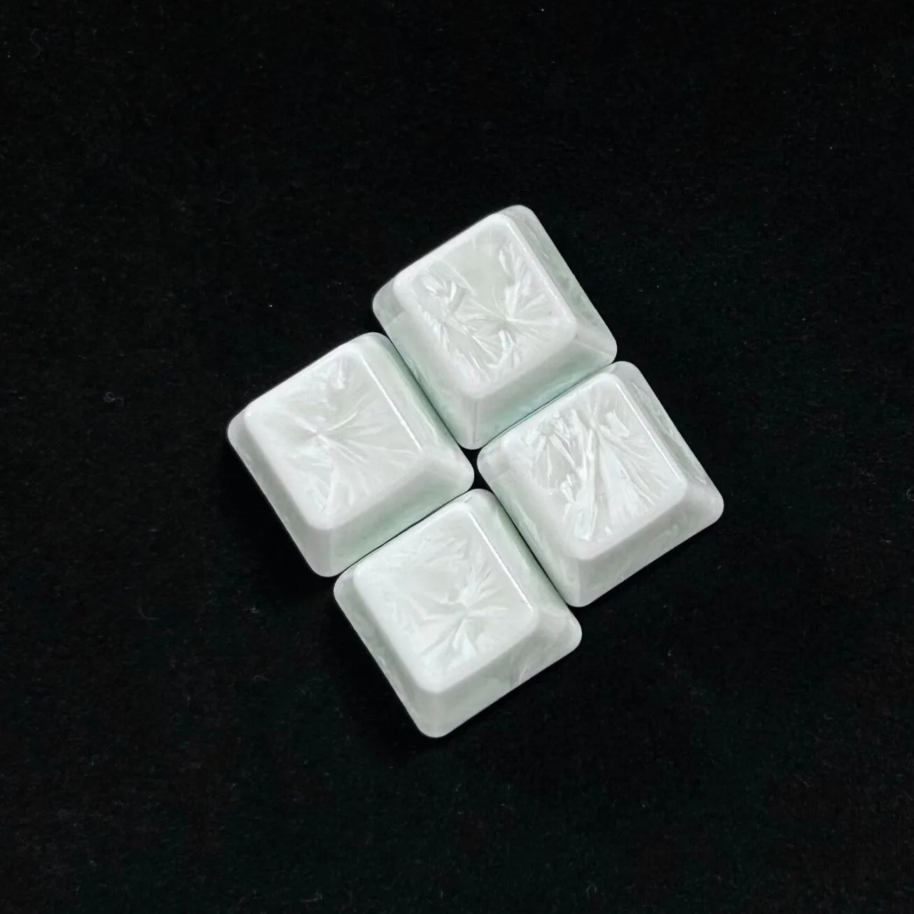 Small Batch Crystal Glaze Ceramic Keycap WASD Set