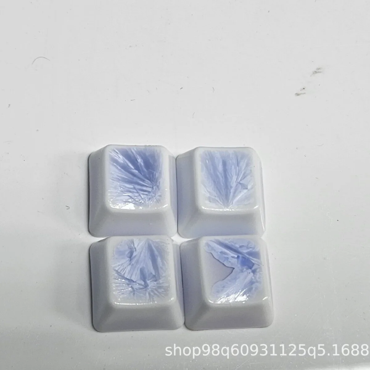 Small Batch Crystal Glaze Ceramic Keycap WASD Set