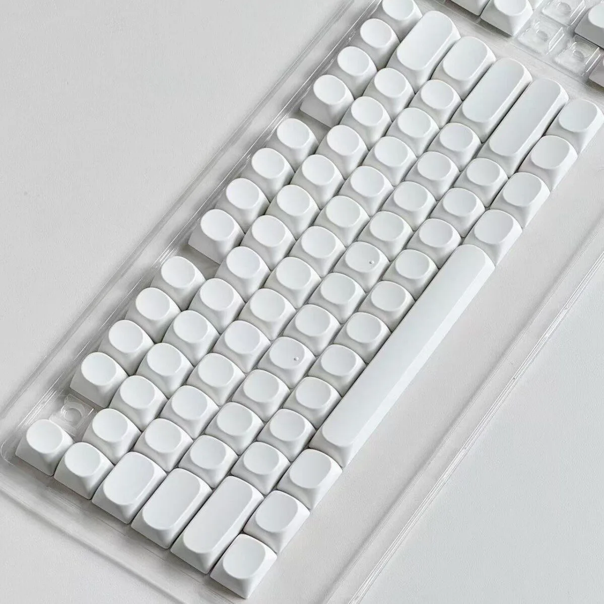 PBT Blank Keycaps – Pure White SO Profile 108-Key Set