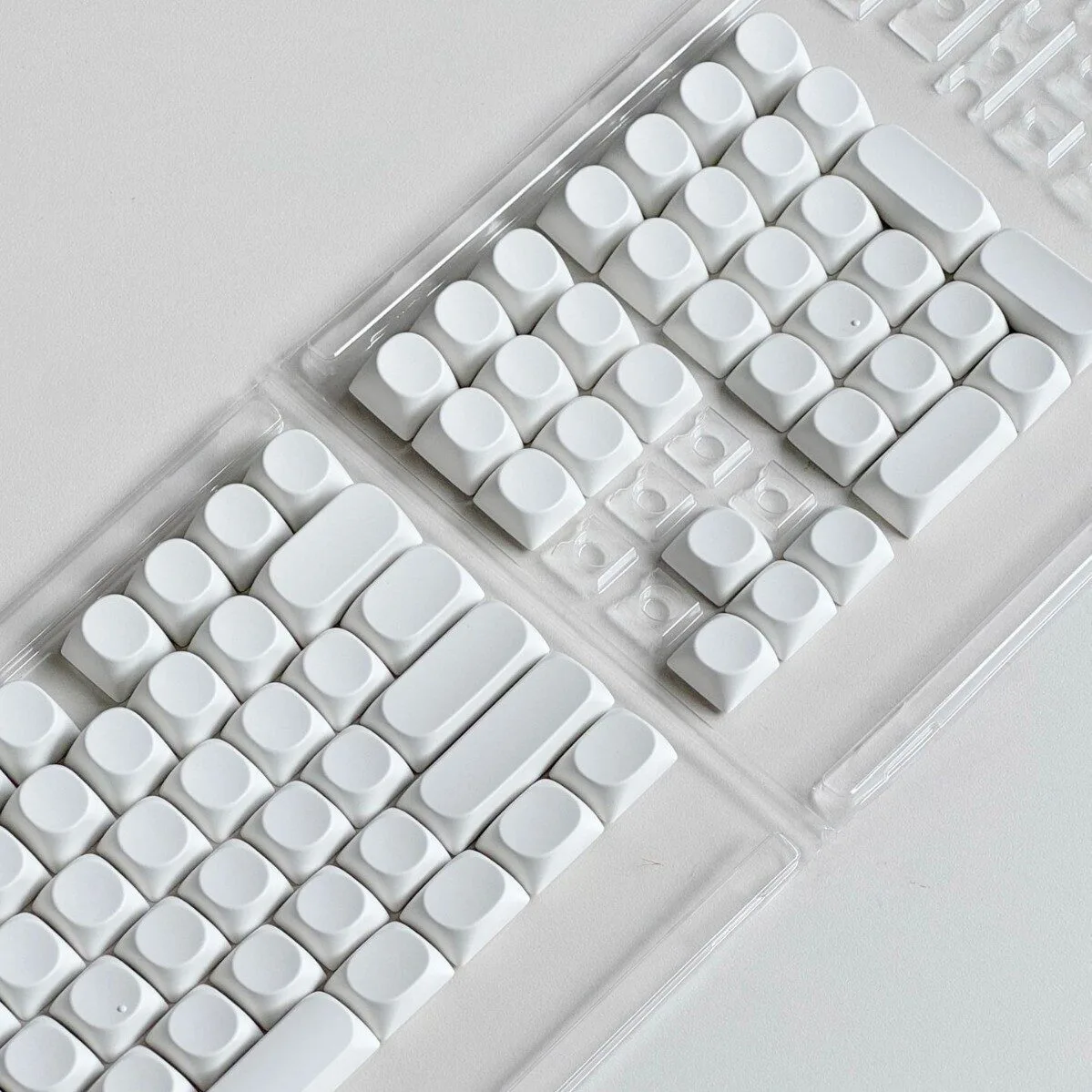 PBT Blank Keycaps – Pure White SO Profile 108-Key Set