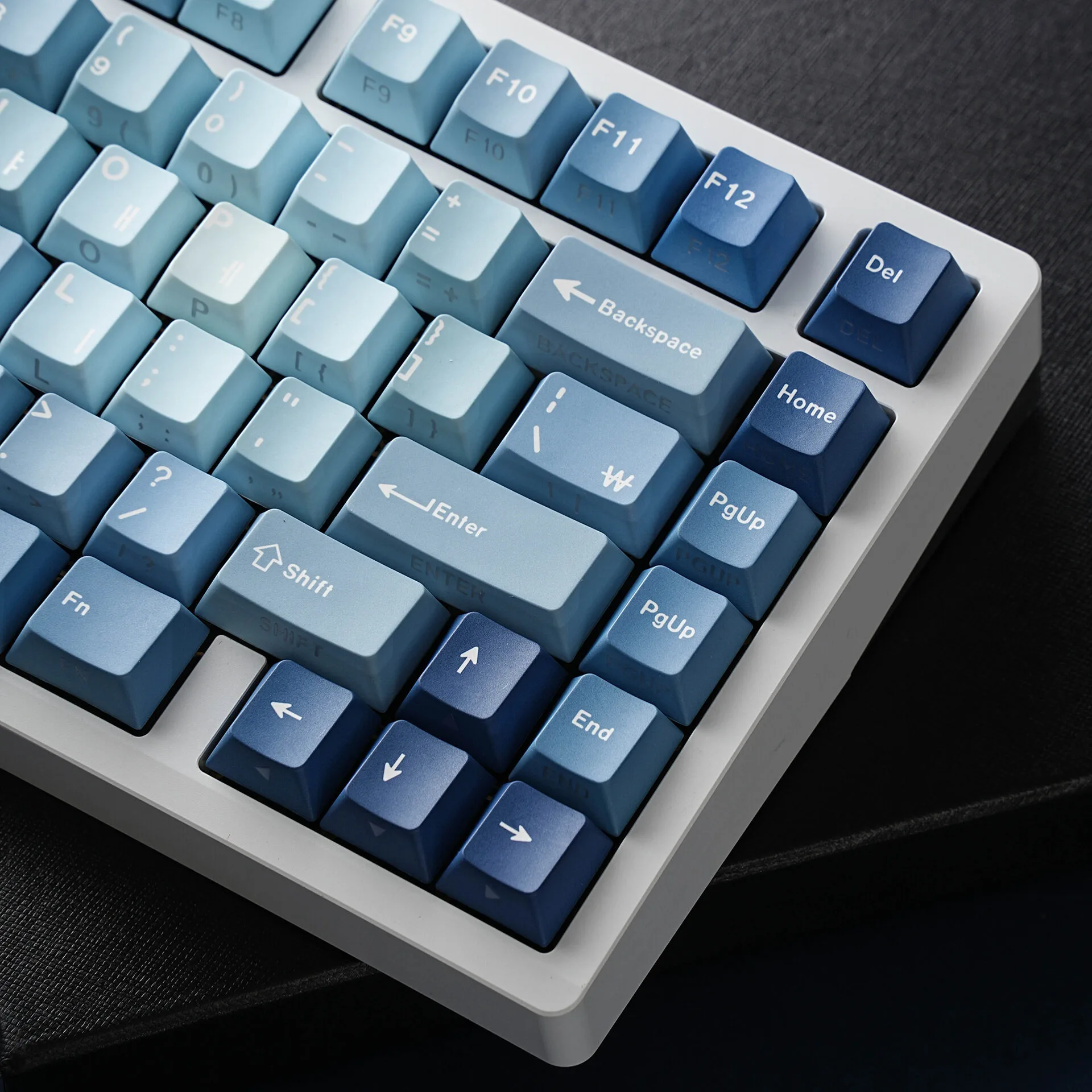 Ocean Heart Double-shot PBT Keycaps with Multilingual Legends
