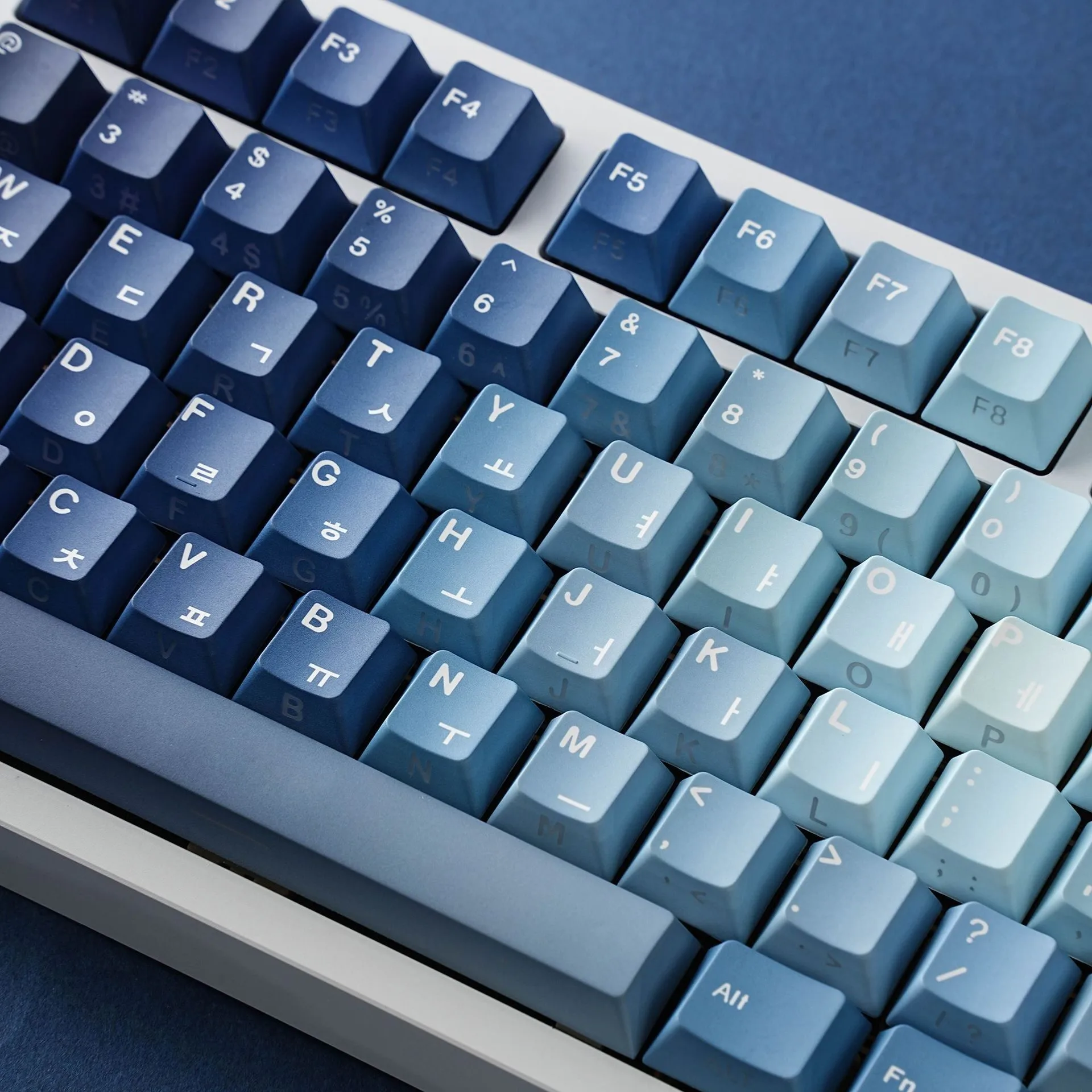 Ocean Heart Double-shot PBT Keycaps with Multilingual Legends