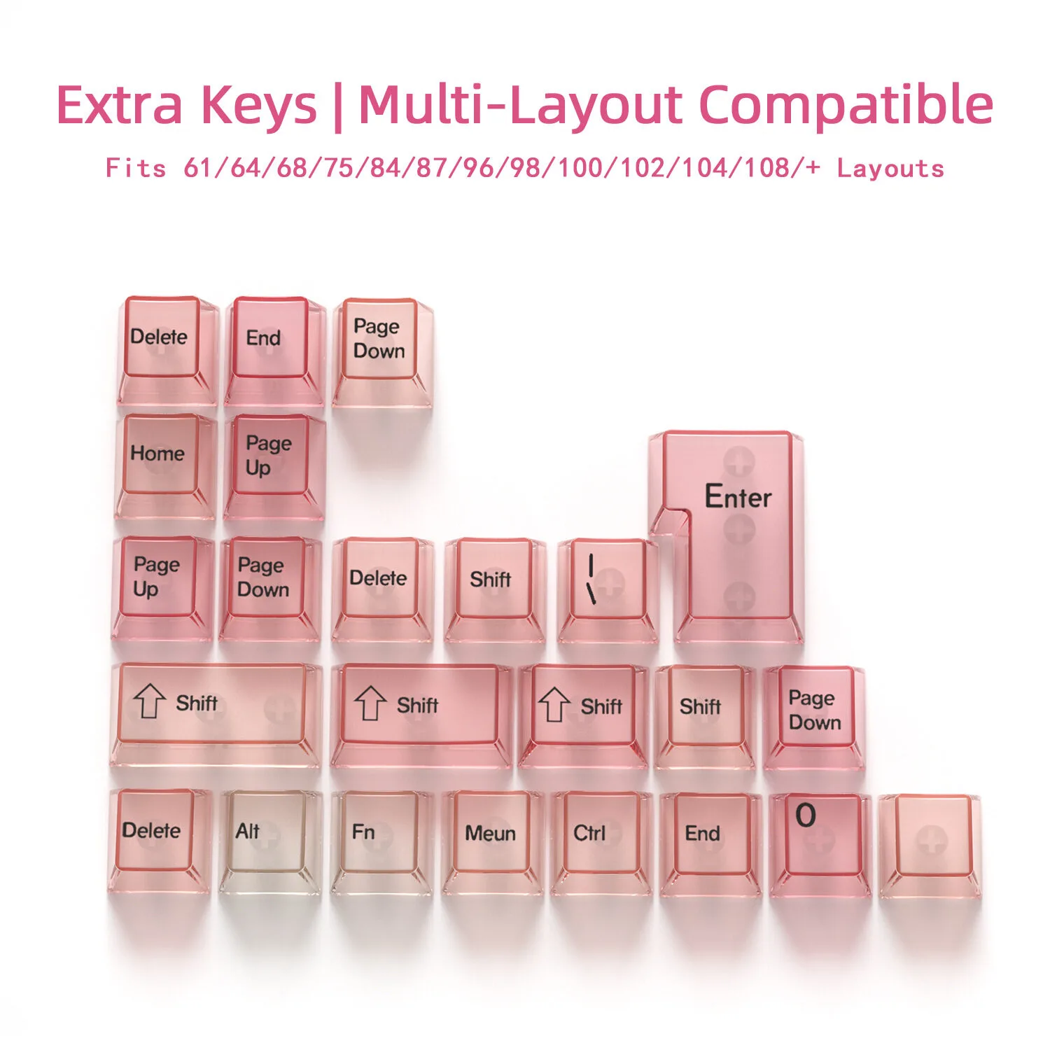 PC Gradient Mechanical Keyboard Keycaps – Frosted Top, Full Set