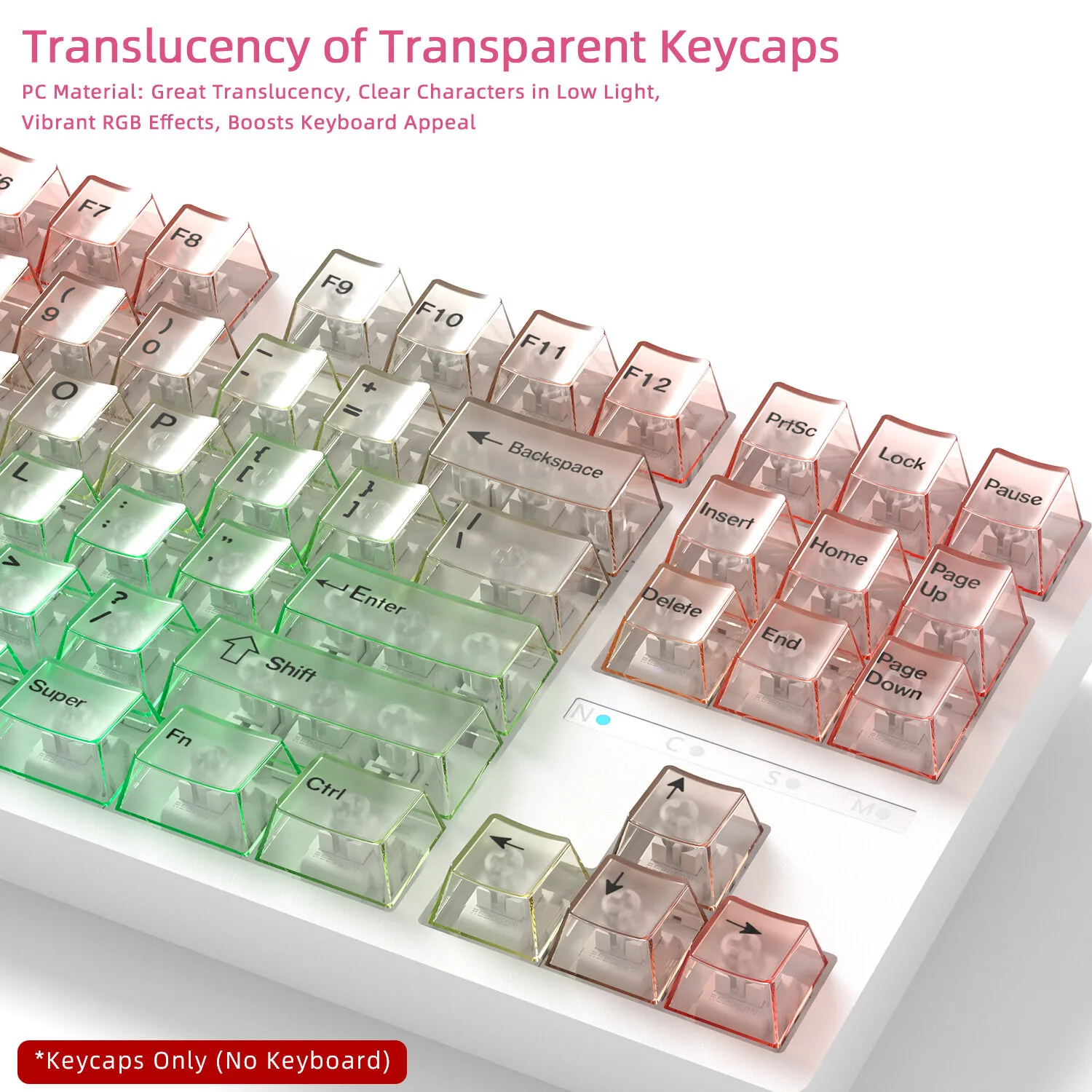 PC Gradient Mechanical Keyboard Keycaps – Frosted Top, Full Set