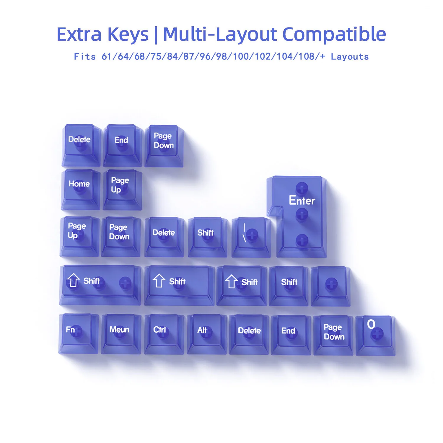 PC Mechanical Keyboard Keycaps – 132 Key Transparent Set for DIY