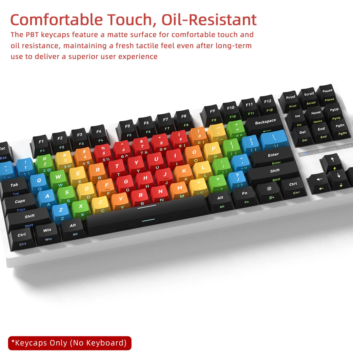 128-Key Side-Lit Mechanical Keyboard Keycaps – PBT Sublimation